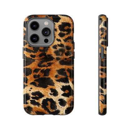 Leopard Print Tough Phone Case – Rugged Protective iPhone Cover