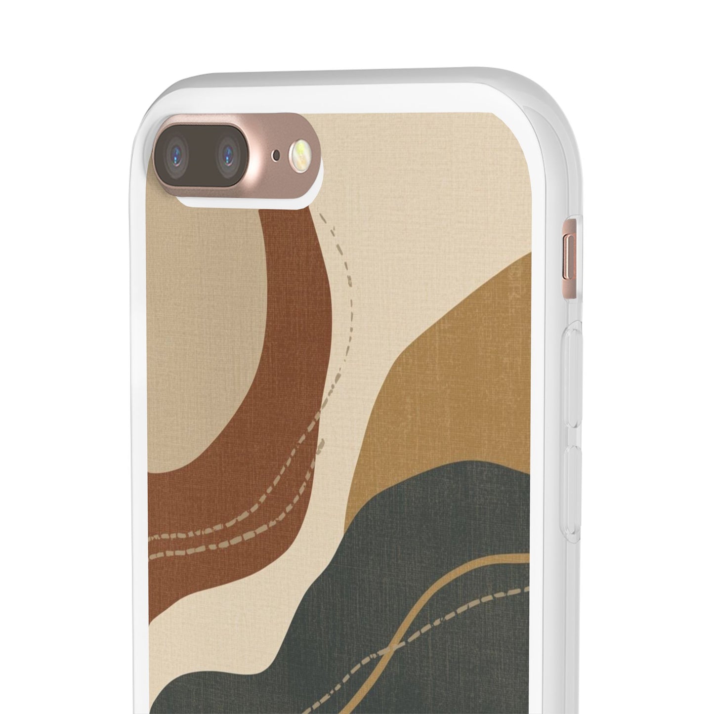 Abstract Earth Tone Phone Case — Boho Wavy Flexi Case