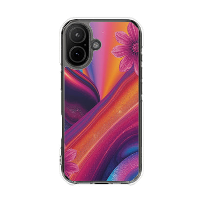 Clear Magnetic Impact Phone Case — Colorful Floral Design