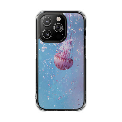 Jellyfish Clear Magnetic Impact Phone Case – Ocean Blue Underwater Design