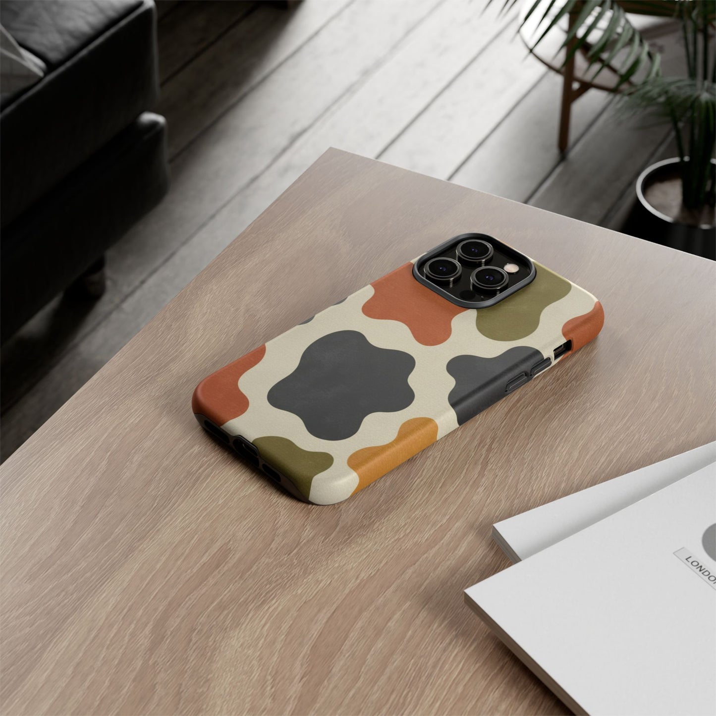 Retro Abstract Camouflage Phone Case — Earth Tone Tough Case