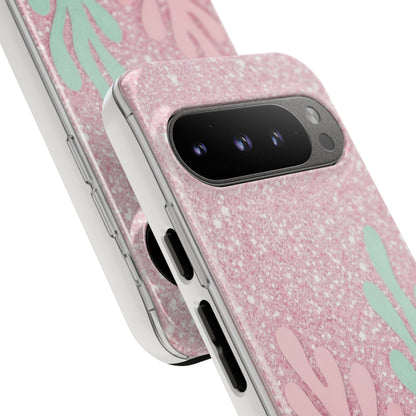 Pink Glitter Seaweed Tough Case - Sparkle Protective Phone Cover