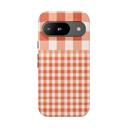 Buffalo Check Tough Phone Case — Orange Gingham Protective Cover