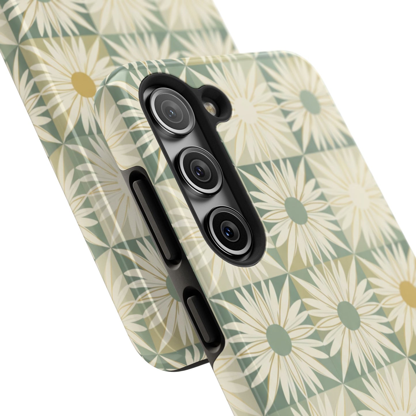 Retro Daisy Tough Phone Case — Vintage Floral Protective Cover for iPhone