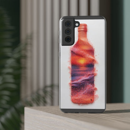 Galaxy Bottle Phone Case — Abstract Cosmic Beverage Design Flexible Case