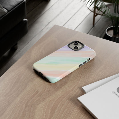 Pastel Watercolor Stripe Tough Phone Case