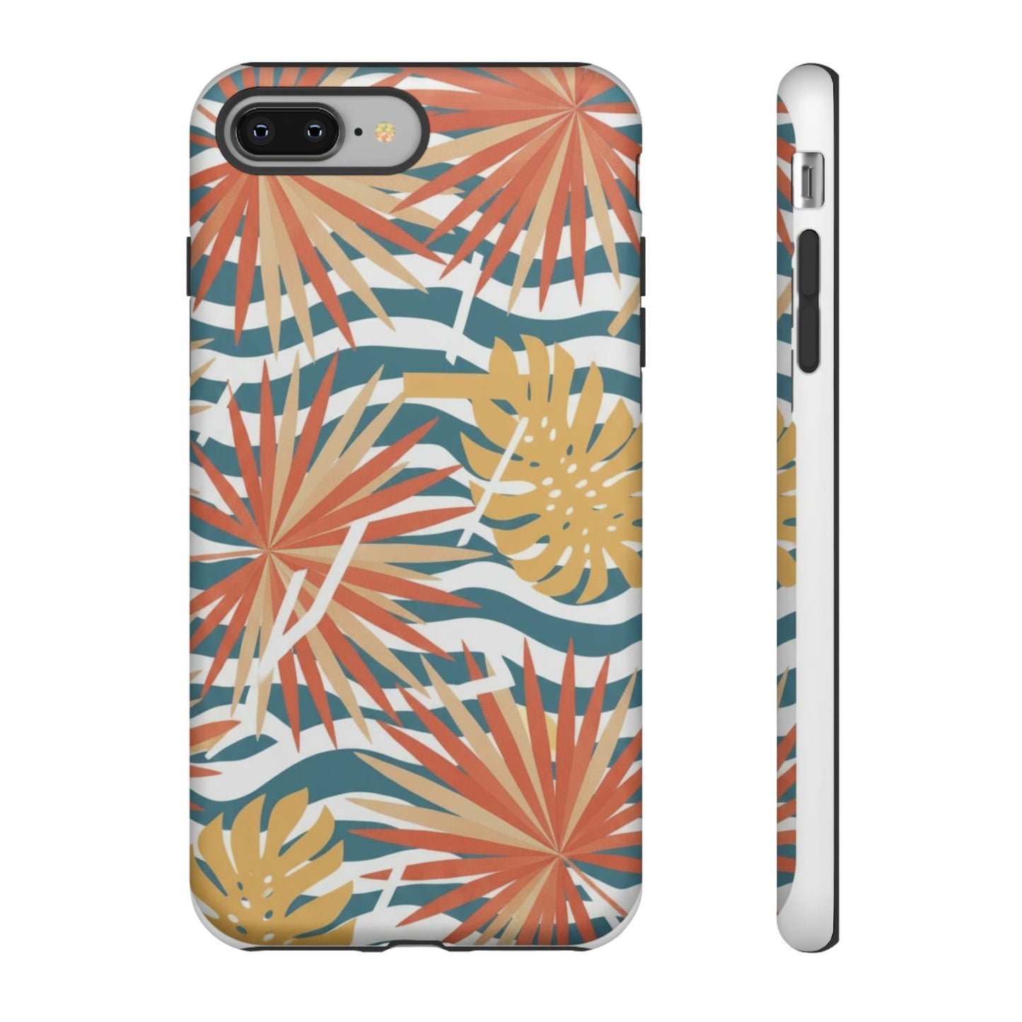 Tropical Palm Tough Phone Case – Retro Wave Floral Protective Cover