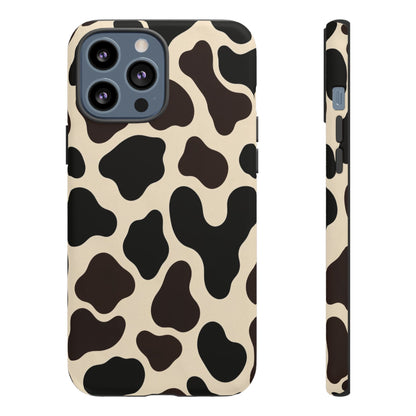 Cow Print Phone Case — Black & Cream Protective  Case