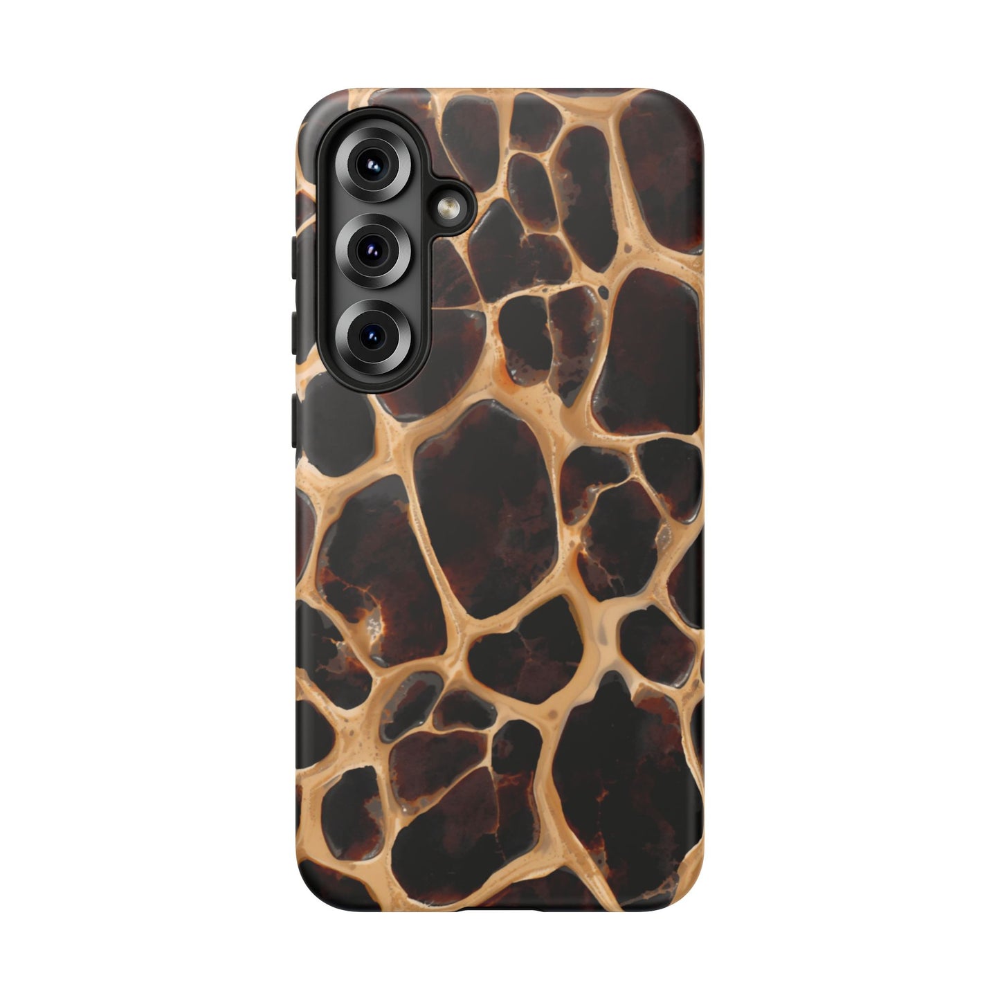 Phone Case — Brown Leather Dot Texture Rugged Protective Cover