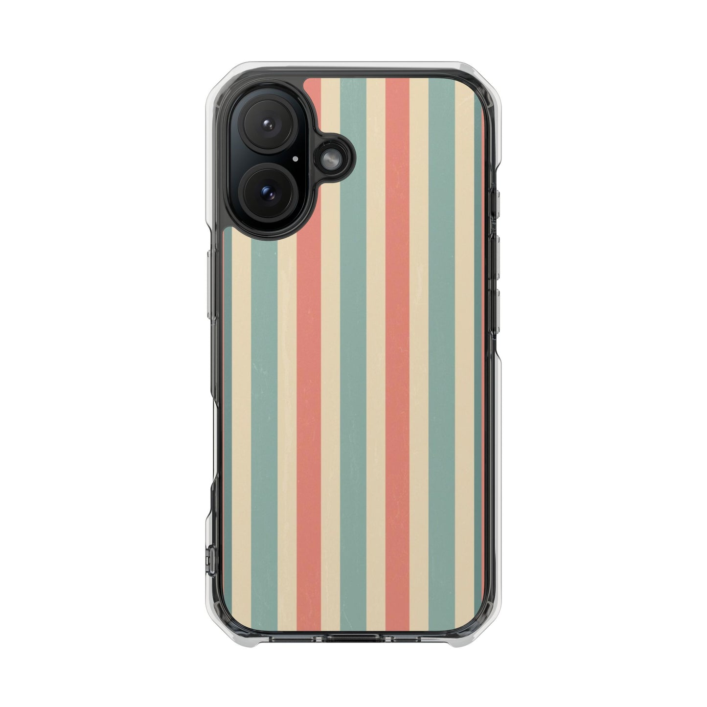 Retro Stripe Clear Magnetic Phone Case