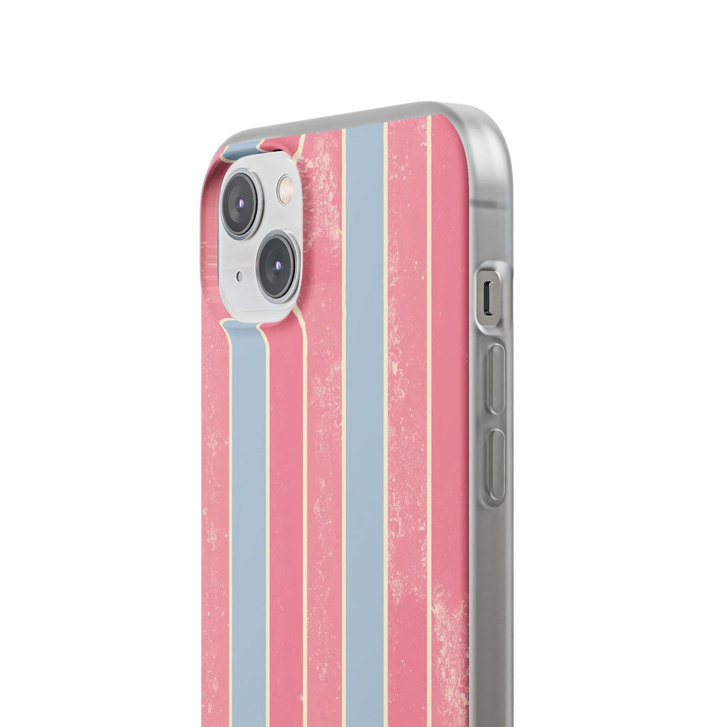 Striped Pink & Blue Phone Case — Retro Pastel Flexi Case