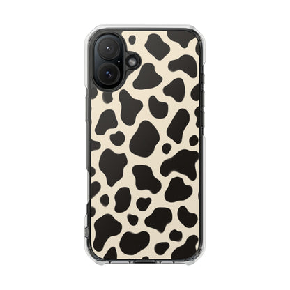 Cow Print Clear Magnetic Phone Case — Impact-Resistant Stylish Protection