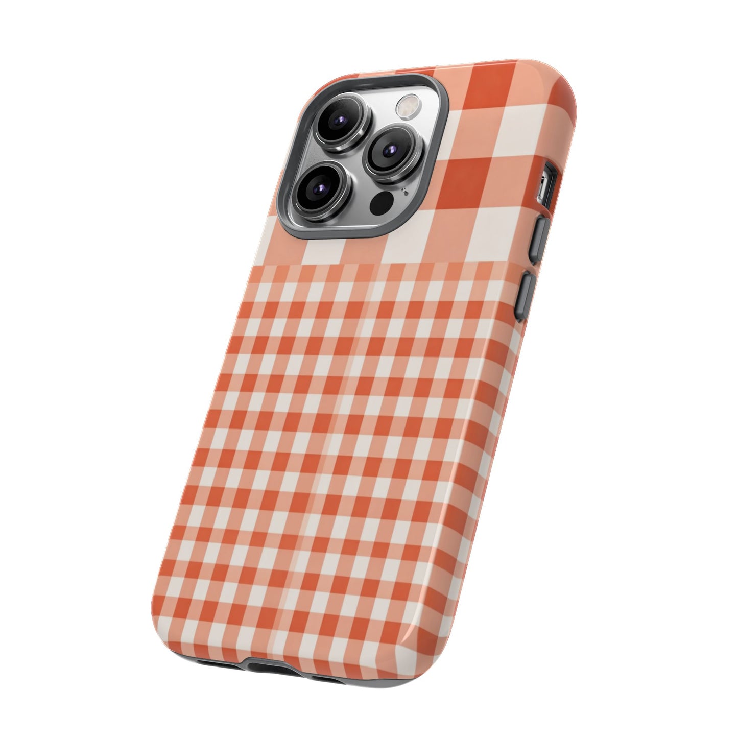 Buffalo Check Tough Phone Case — Orange Gingham Protective Cover