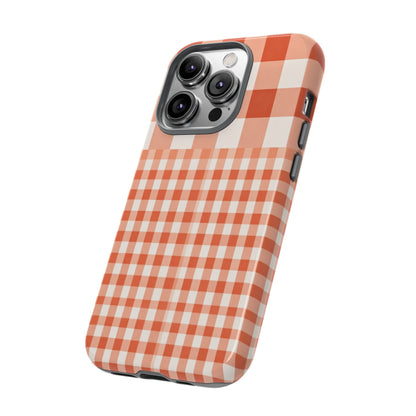 Buffalo Check Tough Phone Case — Orange Gingham Protective Cover
