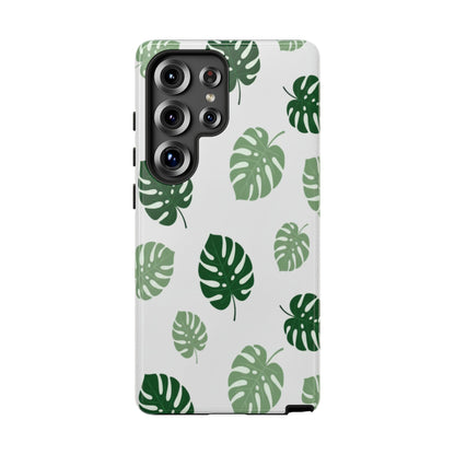 Monstera Leaf Phone Case — Tropical Green Pattern Tough Case