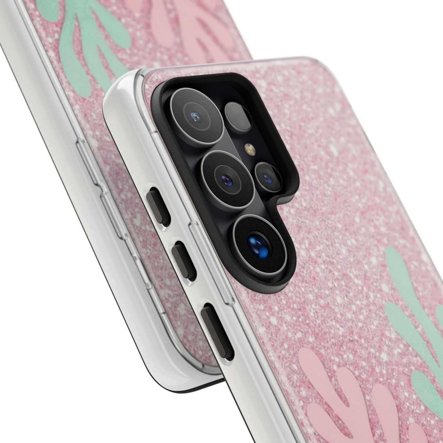 Pink Glitter Seaweed Tough Case - Sparkle Protective Phone Cover