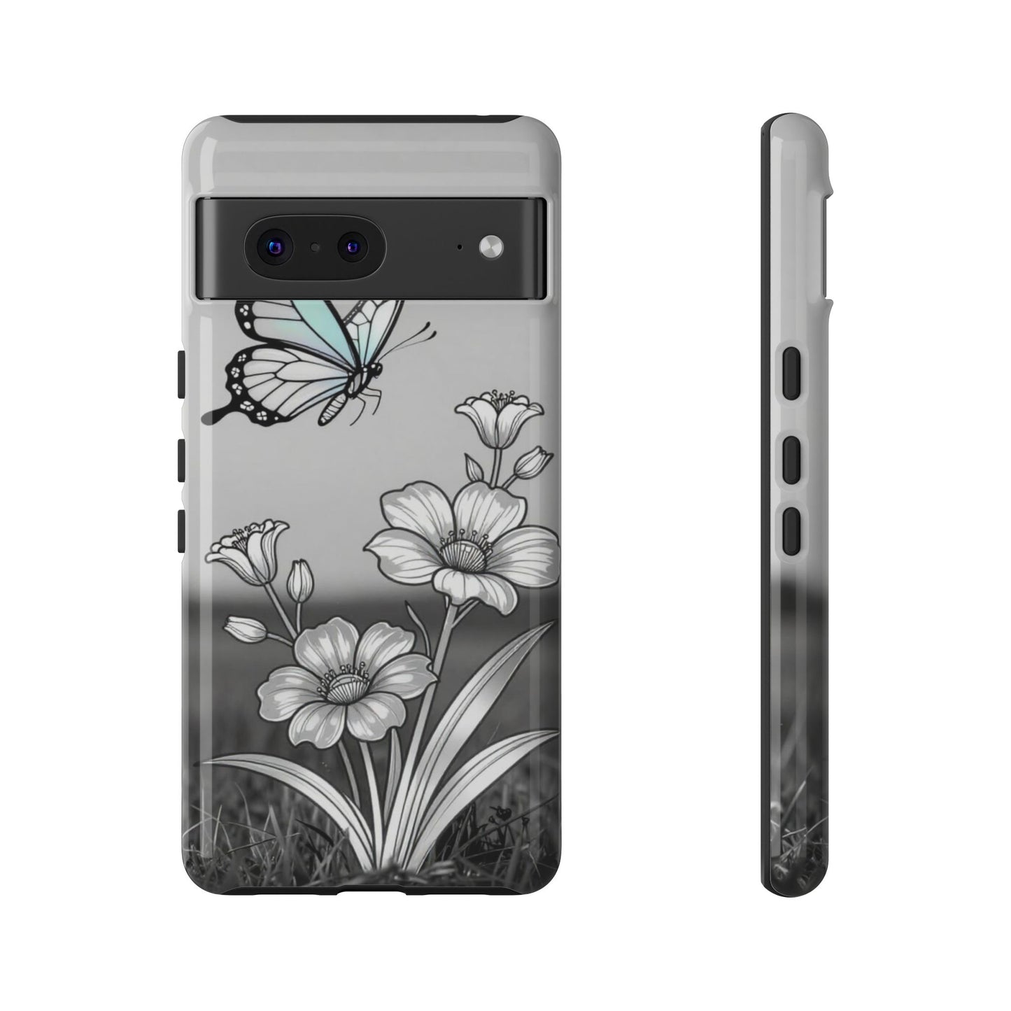 Butterfly & Wildflower Tough Phone Case — Durable Floral Phone Cover