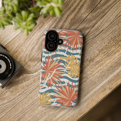 Tropical Palm Tough Phone Case – Retro Wave Floral Protective Cover