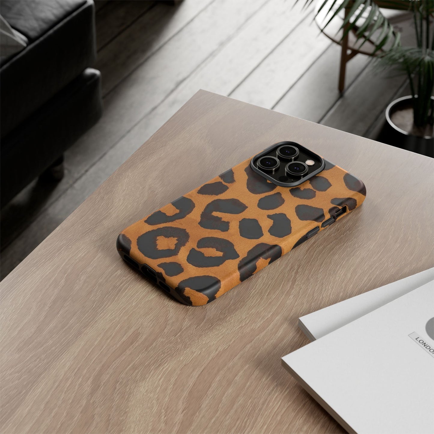 Leopard Print Tough Phone Case — Protective Animal Print iPhone Case