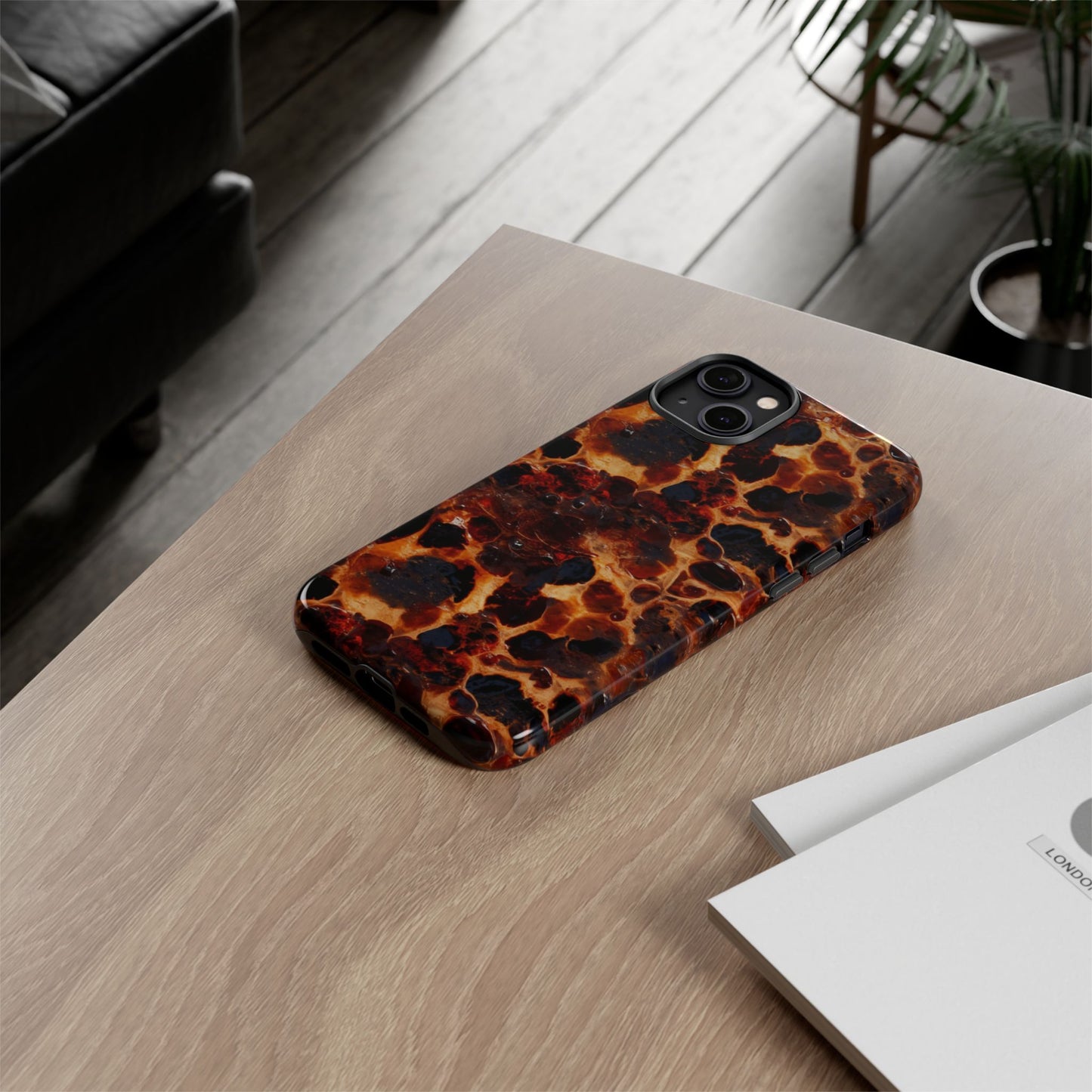 Tortoiseshell Phone Case — Protective iPhone Cover with Classic Amber Pattern