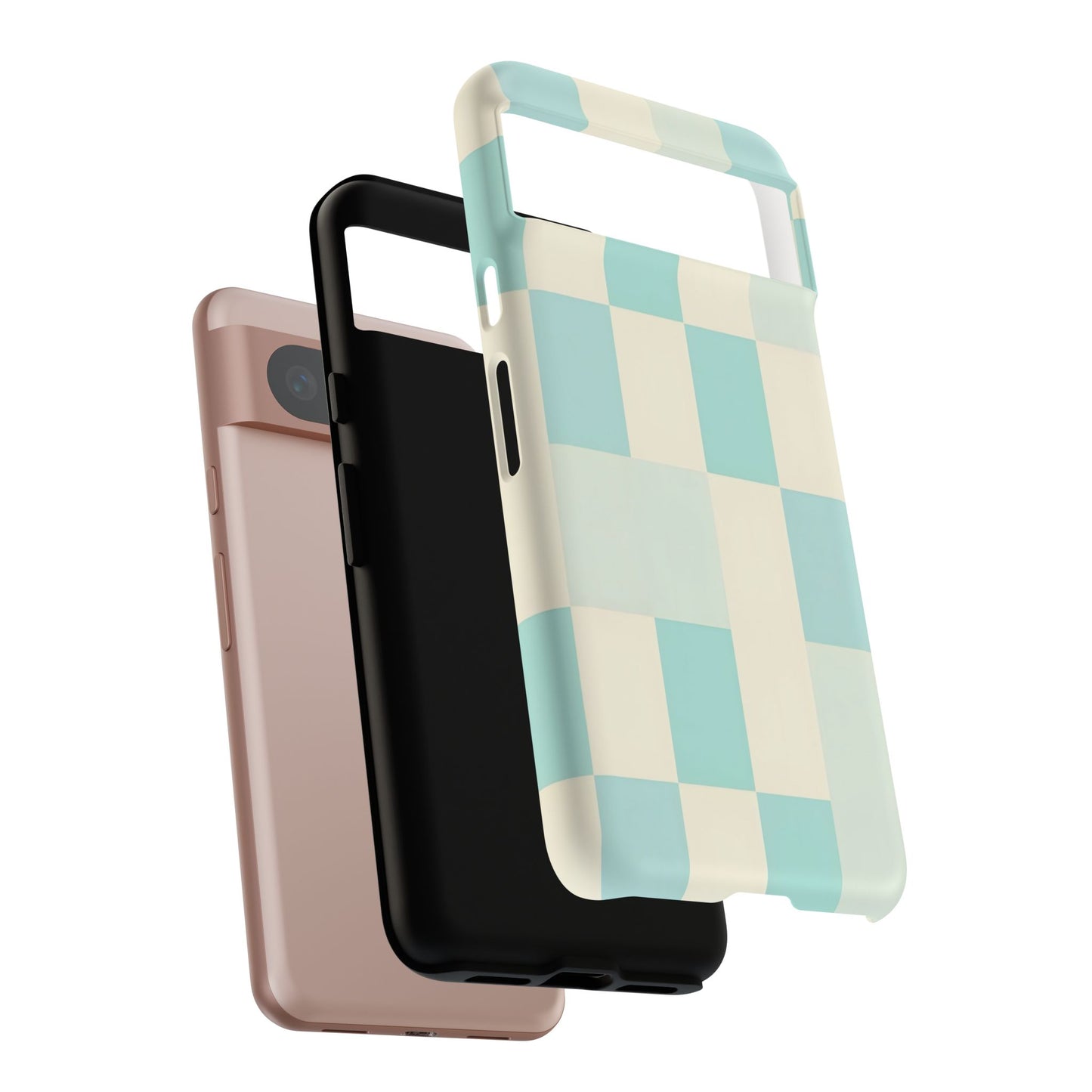 Pastel Checkerboard Tough Case – Mint & Cream Protective Phone Cover