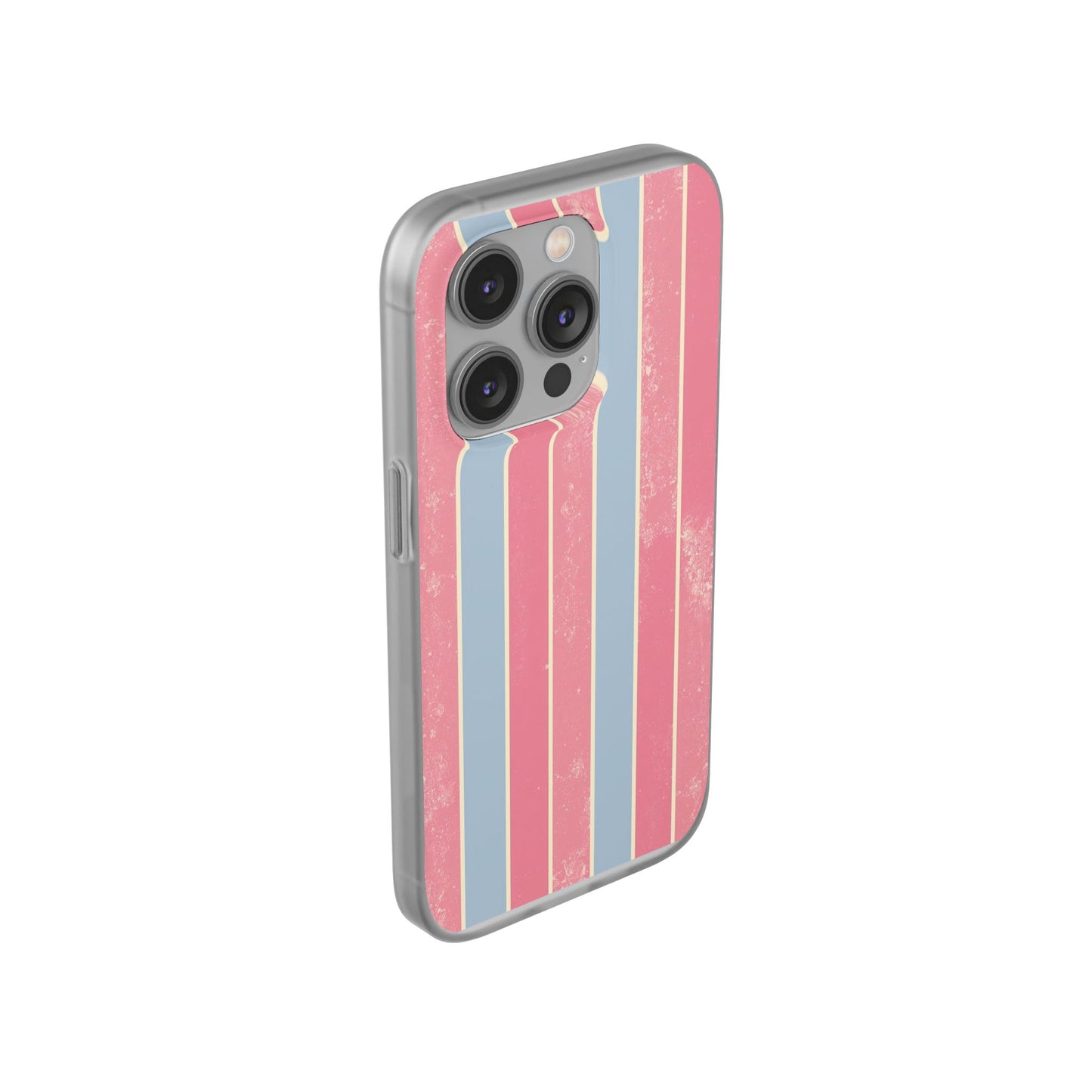 Striped Pink & Blue Phone Case — Retro Pastel Flexi Case