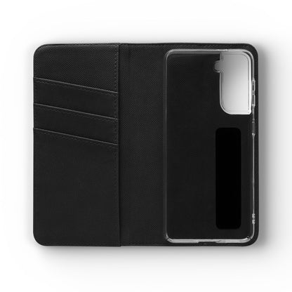 Retro Neutral Stripe Flip Phone Case — Wallet Folio with Card Slots