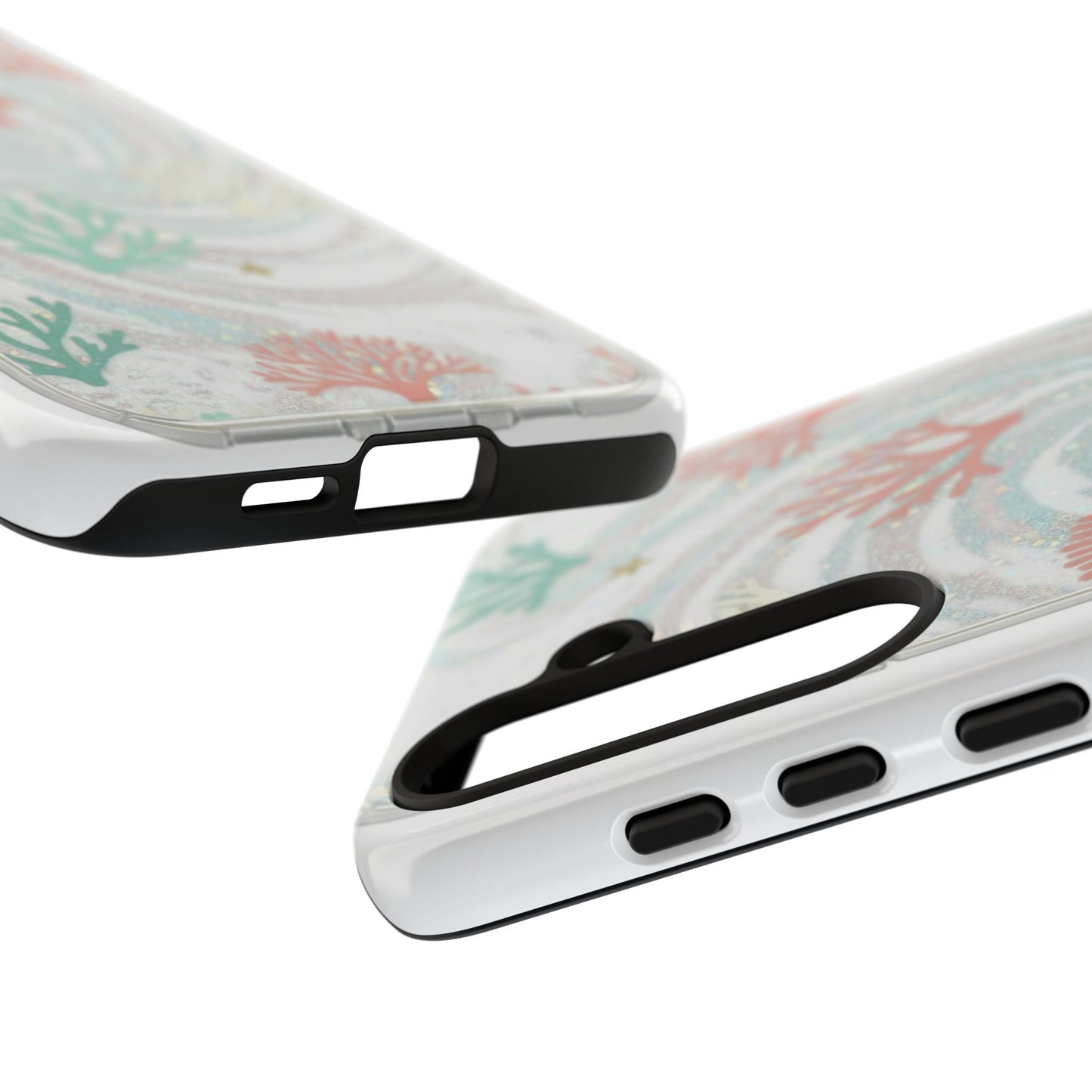 Seafoam Coral Tough Phone Case - Pastel Ocean Wave Design