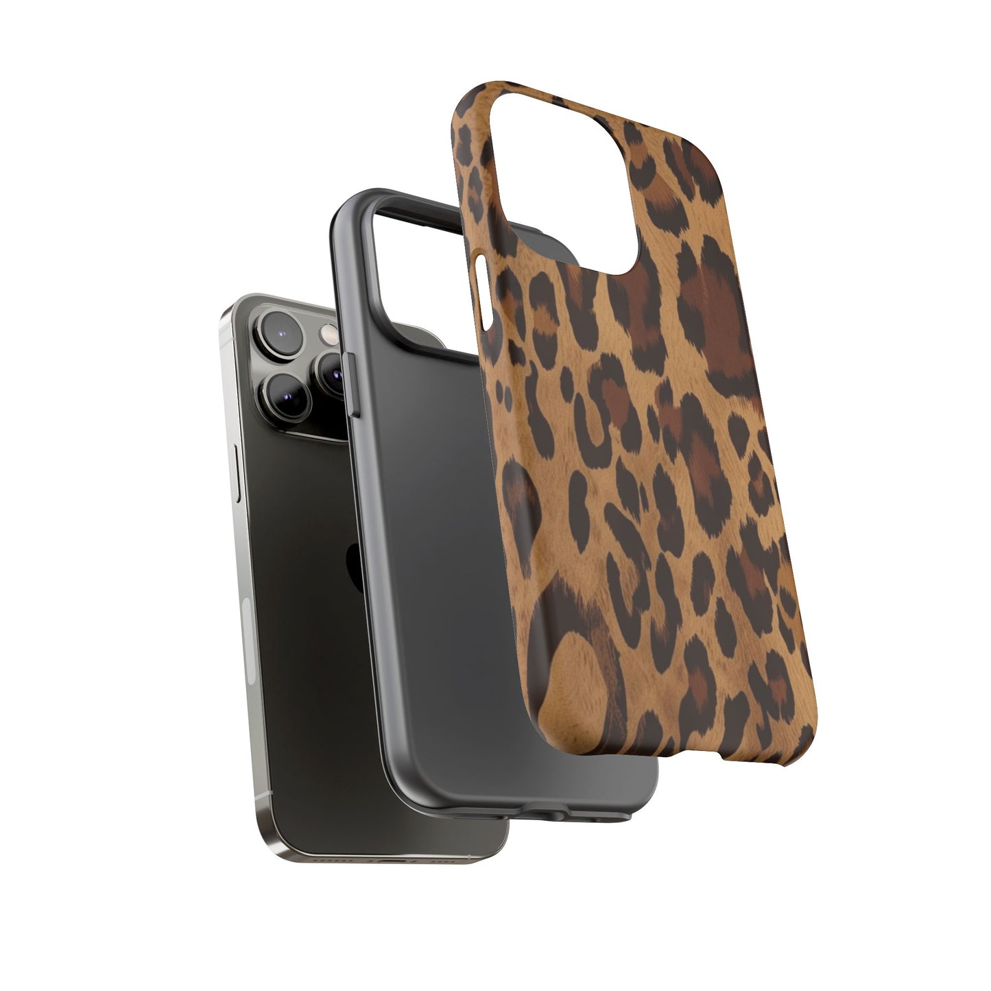 Leopard Print Tough Phone Case — Durable Animal Print Protective Cover