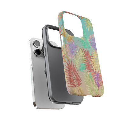 Tropical Palm Leaf Tough Phone Case – Colorful Pastel Botanical Protection