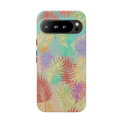 Tropical Palm Leaf Tough Phone Case – Colorful Pastel Botanical Protection