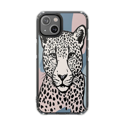 Clear Magnetic Phone Case — Leopard Art Protective Impact Cover