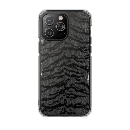 Clear Magnetic Impact Phone Case — Black Tiger Stripe