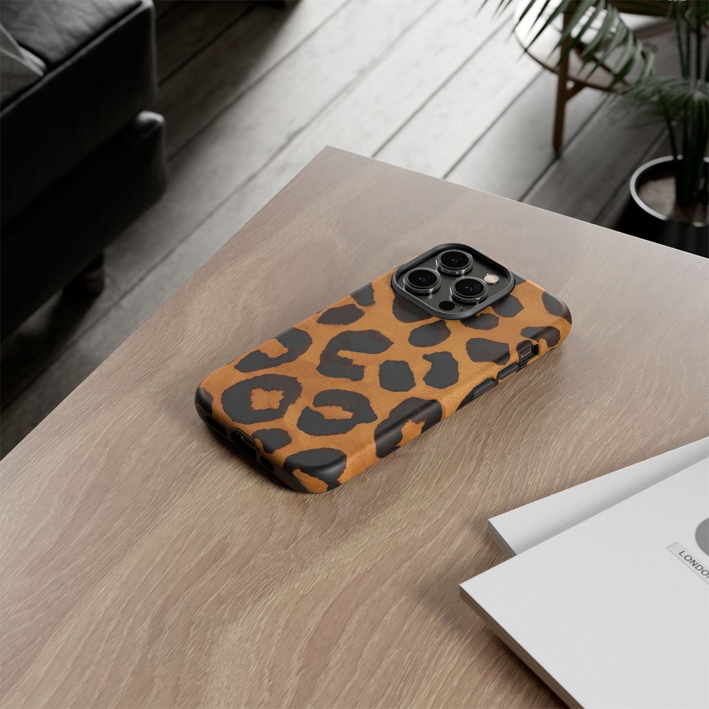 Leopard Print Tough Phone Case — Protective Animal Print iPhone Case