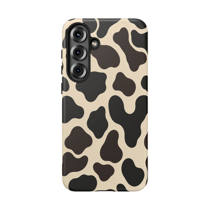 Cow Print Phone Case — Black & Cream Protective  Case