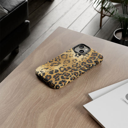 Leopard Print Tough Phone Case — Durable Protective iPhone Cover