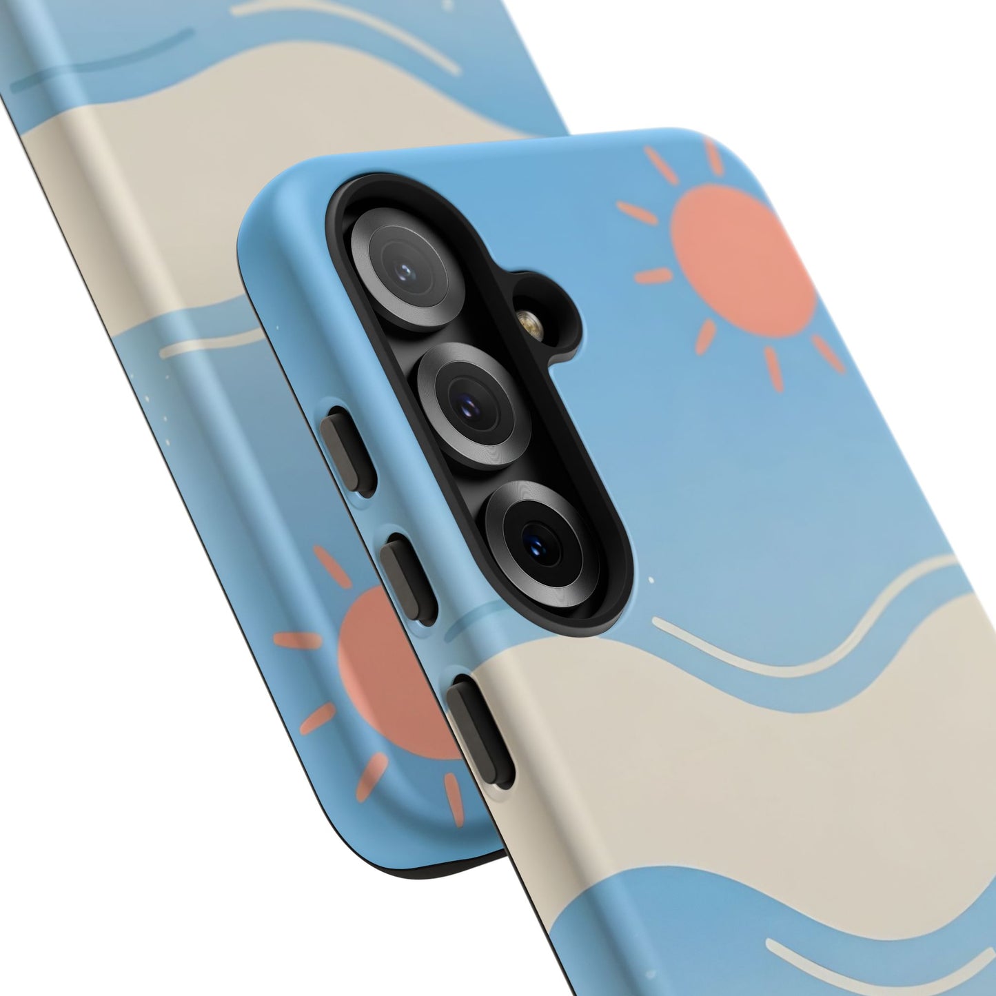Beach Waves Tough Phone Case — Summer Sun & Seashell Protective Cover