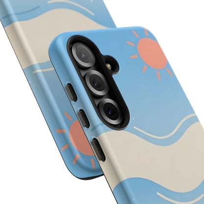 Beach Waves Tough Phone Case — Summer Sun & Seashell Protective Cover
