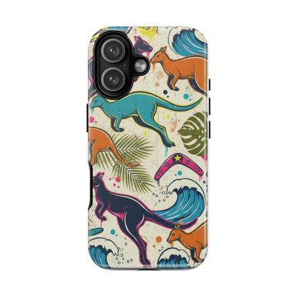 Tough Cases — Colorful Surfing Kangaroo Phone Case