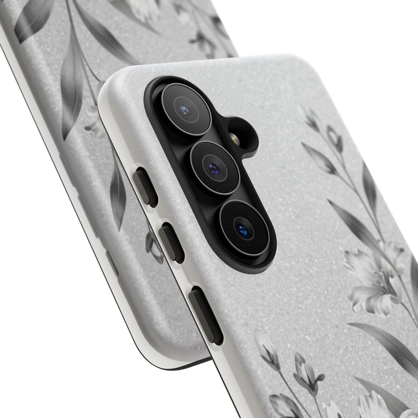 Floral Monochrome Phone Case — Elegant Black & White Lily Design