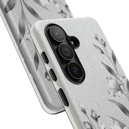 Floral Monochrome Phone Case — Elegant Black & White Lily Design