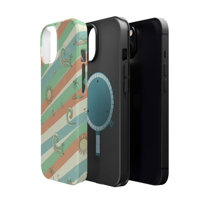 Magnetic Impact-Resistant Phone Case — Retro Surf Stripes