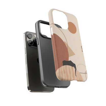 Abstract Earth Tones Phone Case — Minimal Geometric Design