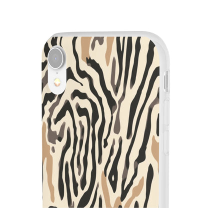 Zebra Stripe Phone Case – Neutral Animal Print Flexi Case