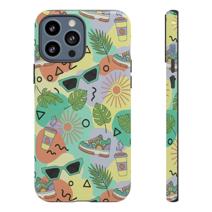 Tropical Summer Phone Case — Retro Sunglasses, Sneakers & Palm Pattern