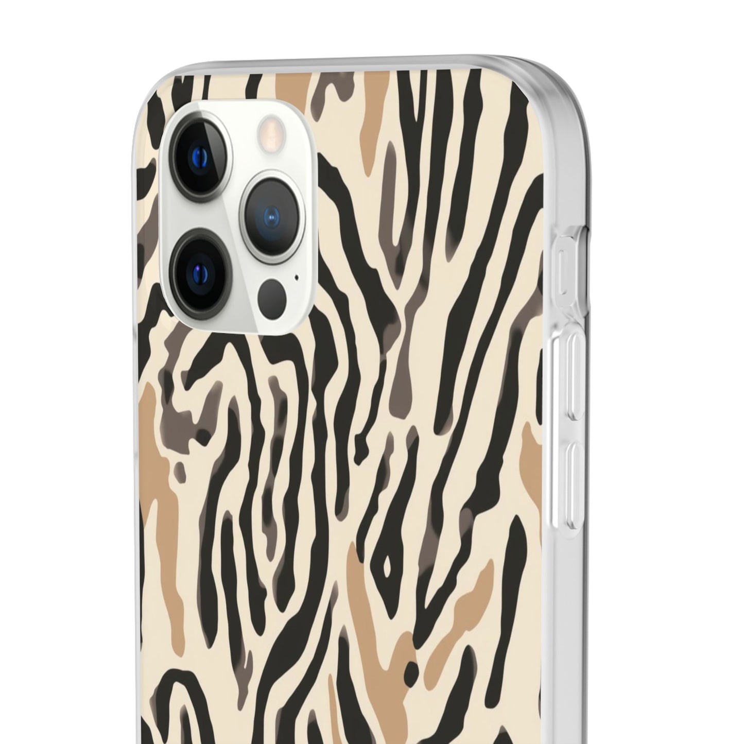 Zebra Stripe Phone Case – Neutral Animal Print Flexi Case