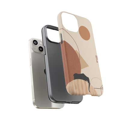 Abstract Earth Tones Phone Case — Minimal Geometric Design