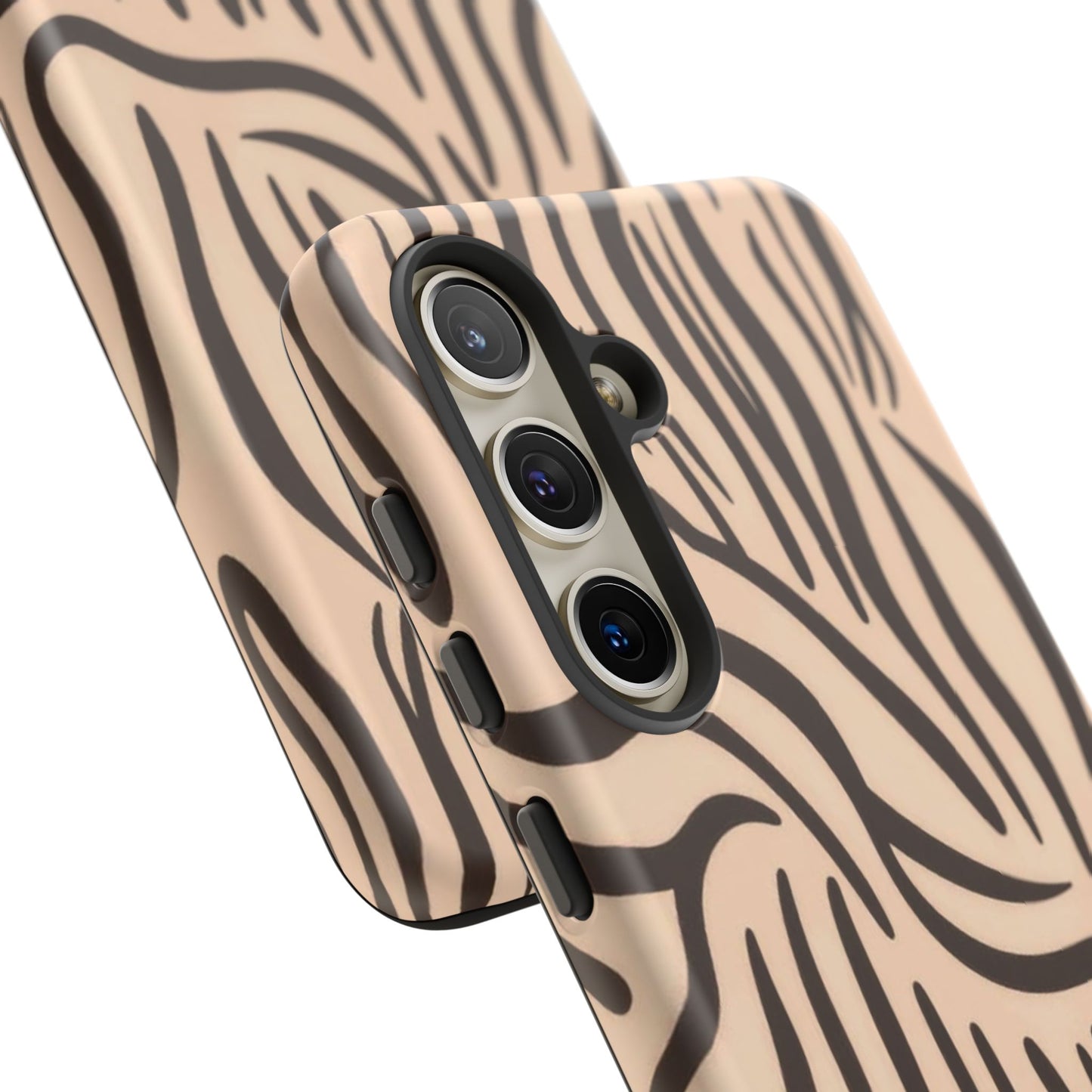 Zebra Stripe Tough Phone Case – Neutral Animal Print Protective Cover