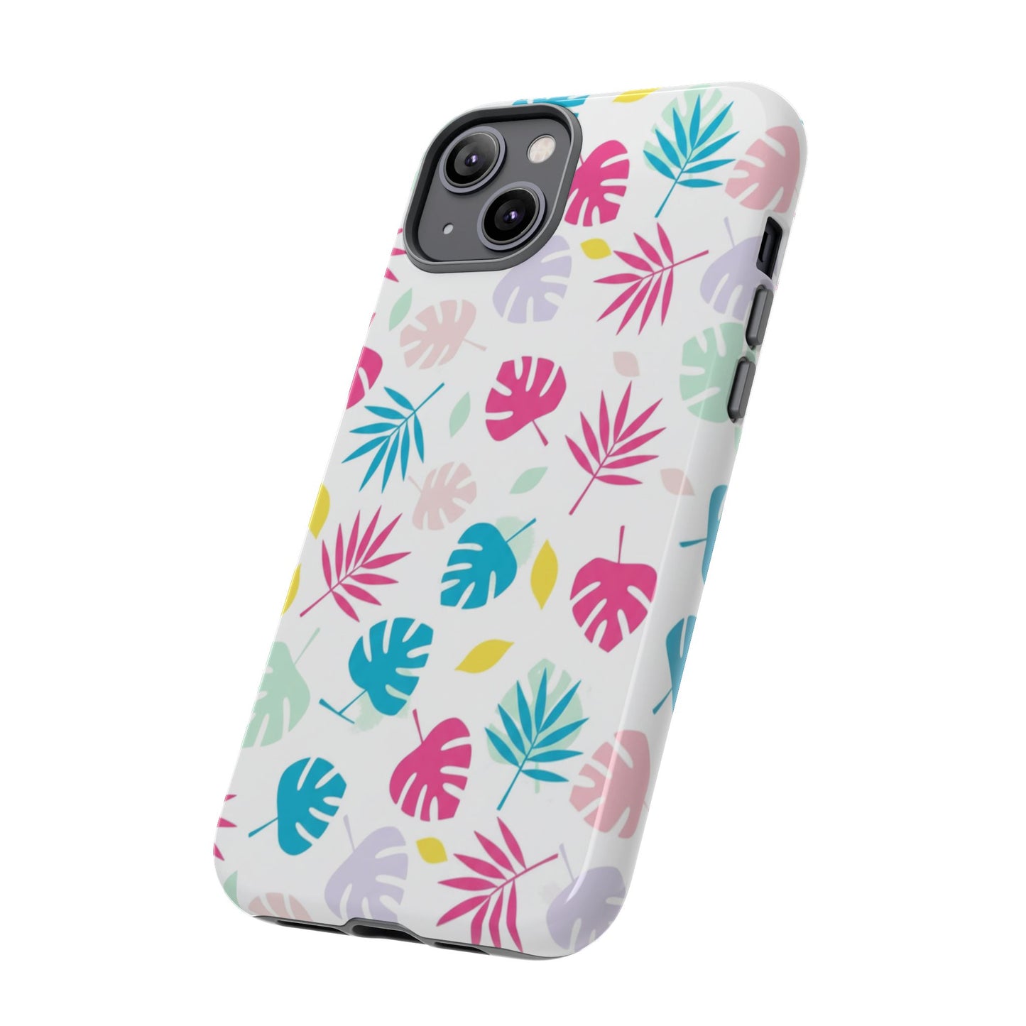Tropical Leaf Phone Case — Colorful Pastel Monstera & Palm iPhone Case
