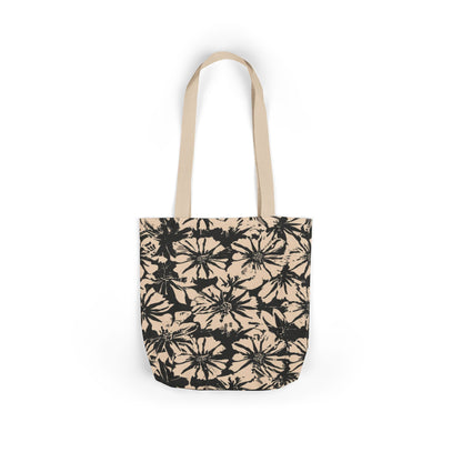 Canvas Tote — Black Floral Tie-Dye Pattern